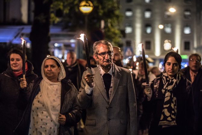 From the torchlight procession with the 2017 Rafto Laureates