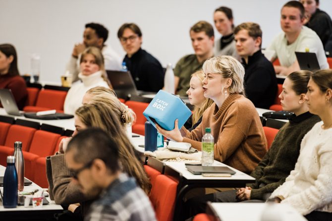 Students at NHH during the Thorolf Rafto Challenge in October.