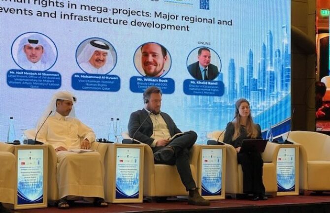 To the right: Head of Rafto's HRD Program Ingrid Breisteinslien Rosland at the Amman Business and Human Rights Dialogue